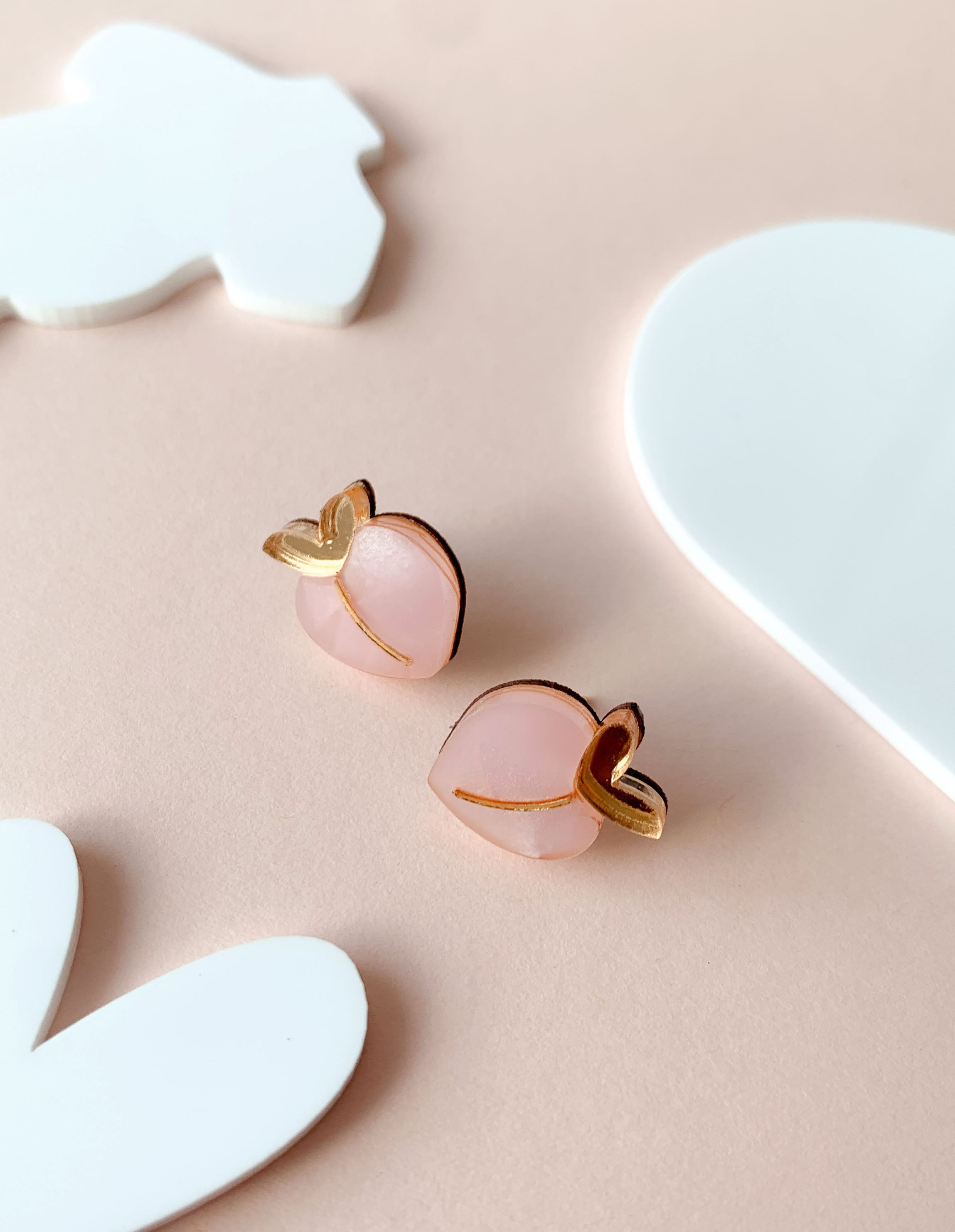 Peach stud deals earrings