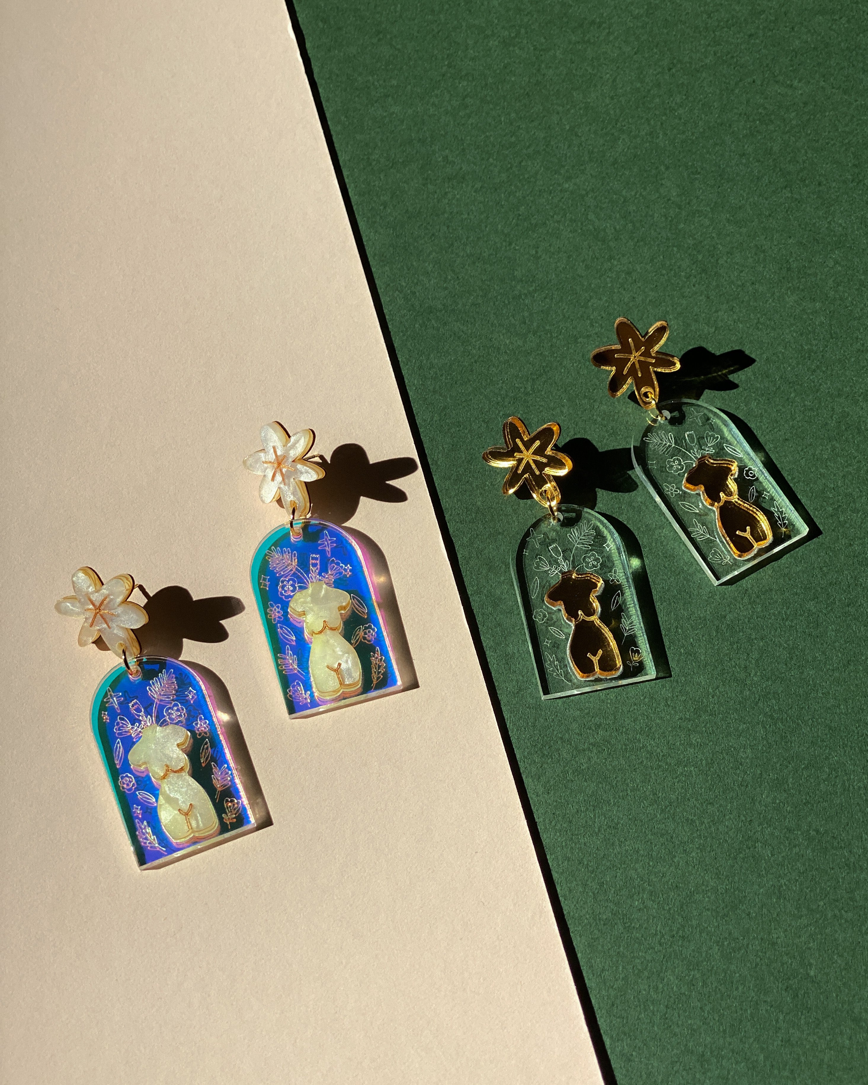 Arch de Femmes Earring in Crystaline by Lovelystrokes | Handmade Earrings